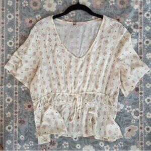 SO Cream and Pink Women's Top